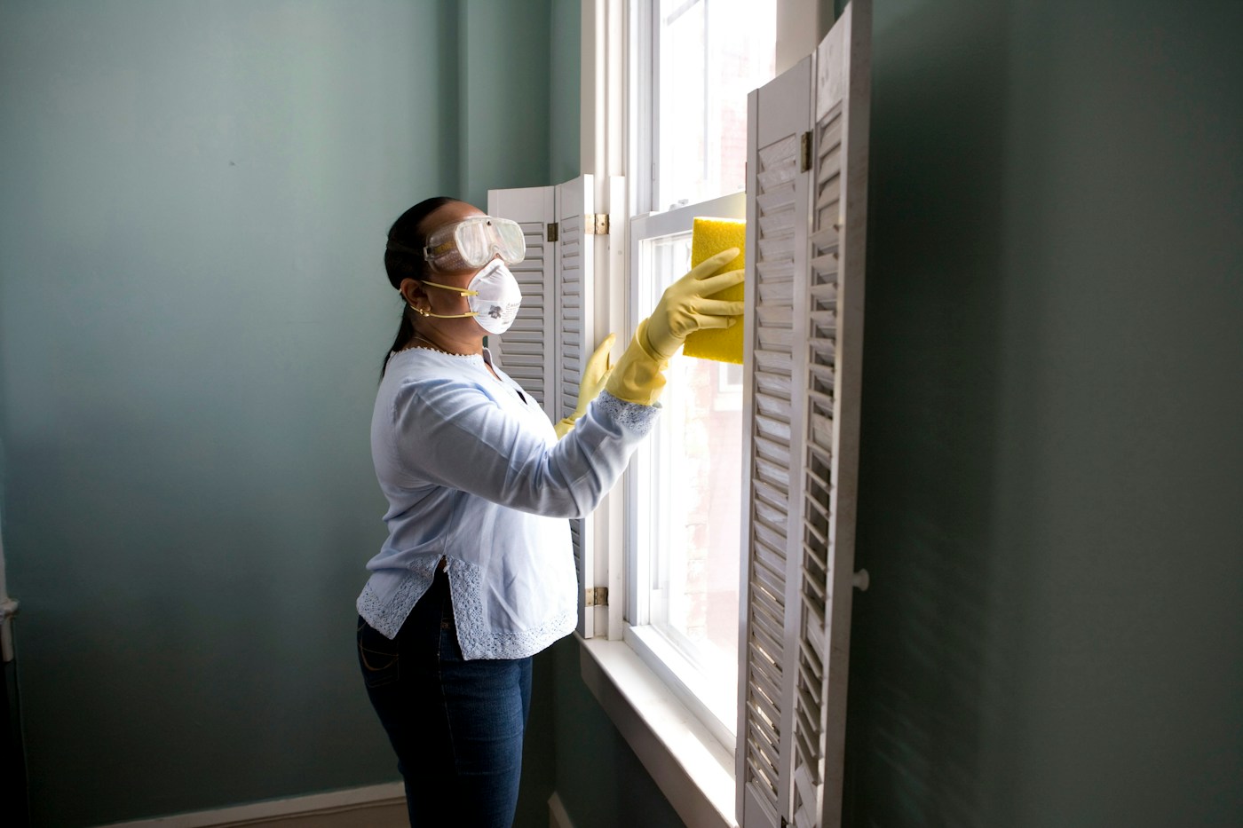 Property maintenance professional attending to a rental property