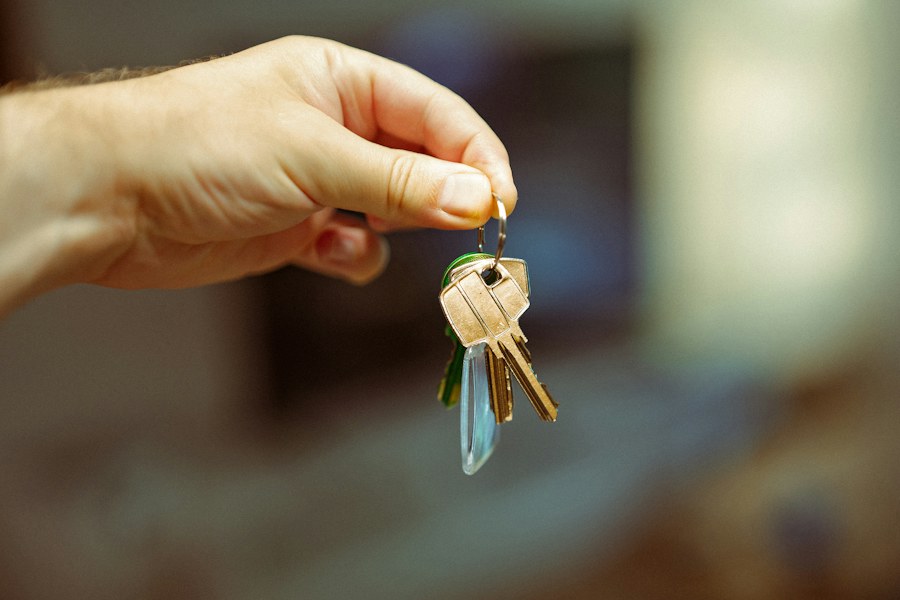 Keys being held during a residential property transaction